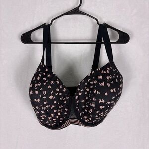 Freya New Shape Demi Black with Pink Wild Animal Print Bra Size 36K